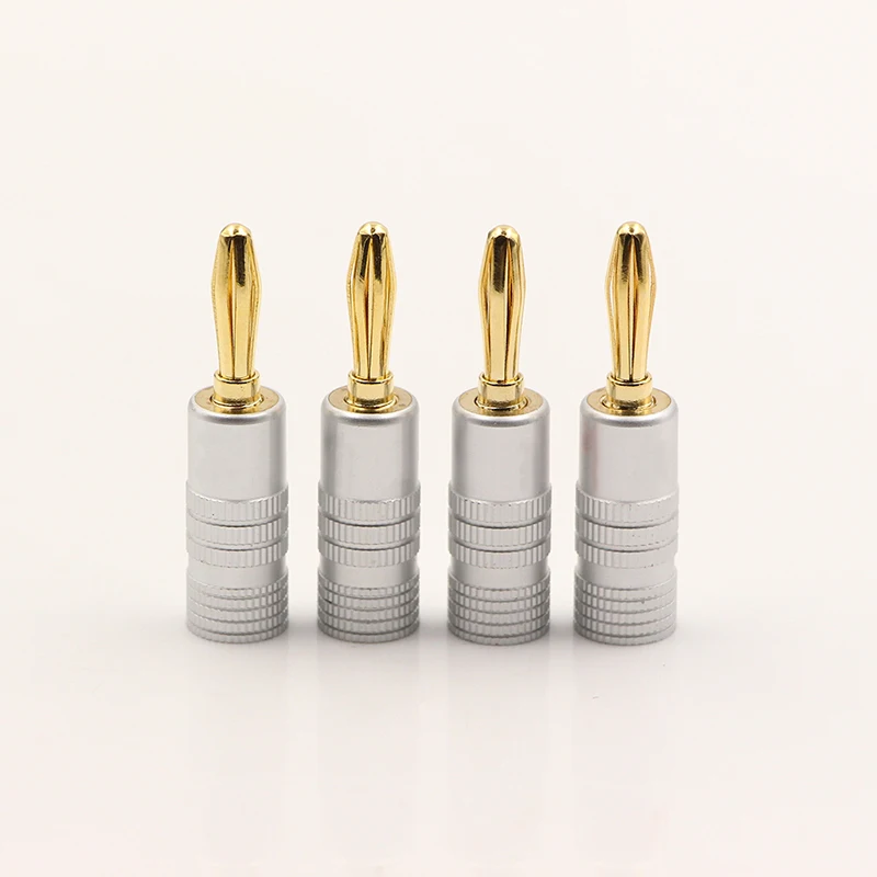 2pair Hot Sale NEW Gold Plated Pure Copper 4mm Amp Speaker Banana Plug Connectors