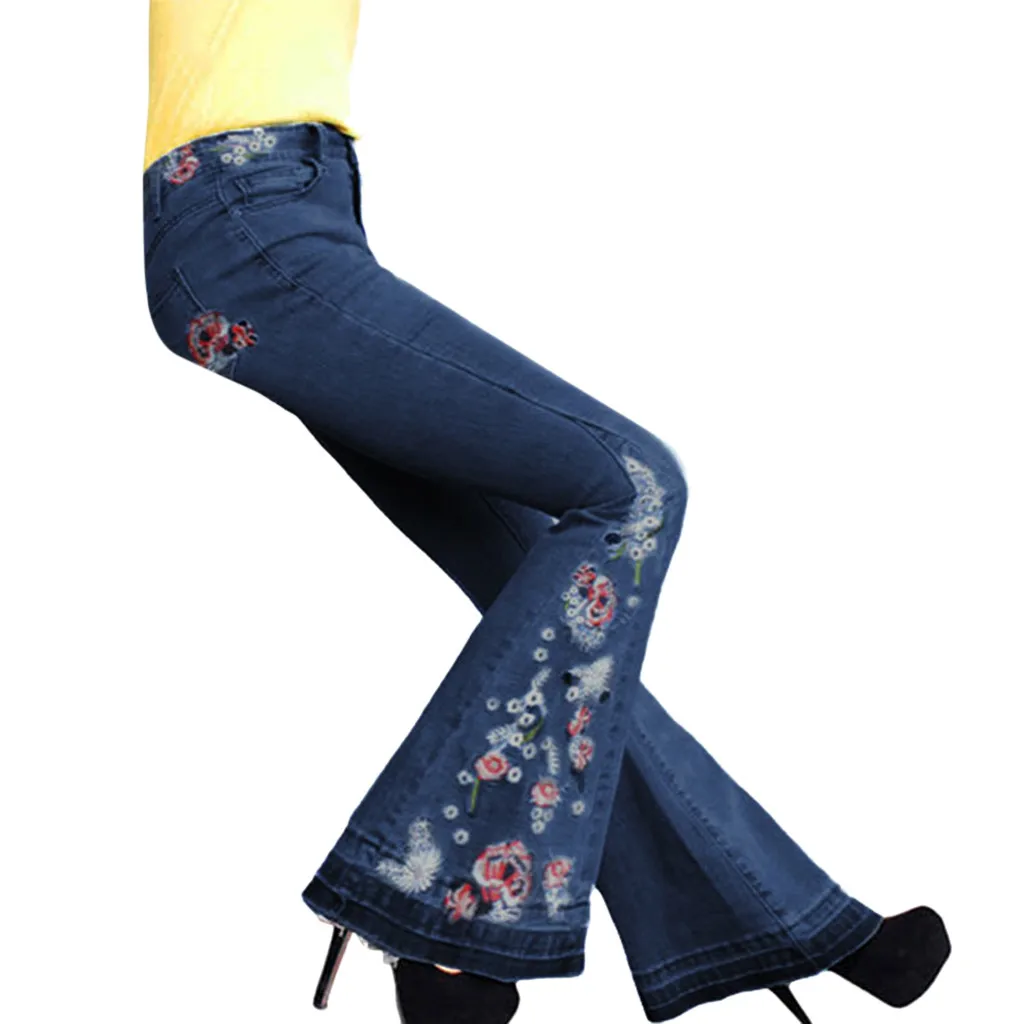 JAYCOSIN женские брюки с широкими штанинами джинсы сексуальные джинсы джинсовые шаровары джинсы женские s высокая уличная свободные брюки черные джинсы 731#2