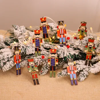 

9Pcs wooden Nutcracker soldier Christmas decoration Pendants Ornaments for Xmas Tree Party New Year Decor Kids Doll Navidad Noel