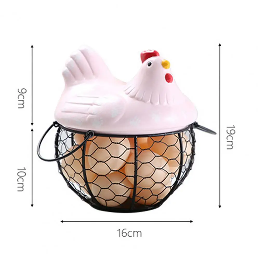 Kitchen Storage Metal Wire Egg Basket Farm Chicken Cover Egg Holder  Organizer Case for Kitchen Cabinet Countertop Living Room - AliExpress