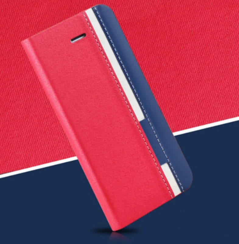 Роскошный чехол-книжка из искусственной кожи для Alcatel 1X2019 - Цвет: Красный