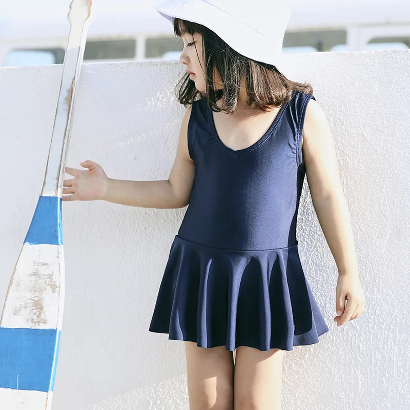 

Korean-style GIRL'S Swimsuit Children Split Type One-piece Boxers Skirt Swimwear Big Boy Students GIRL'S Tour Bathing Suit