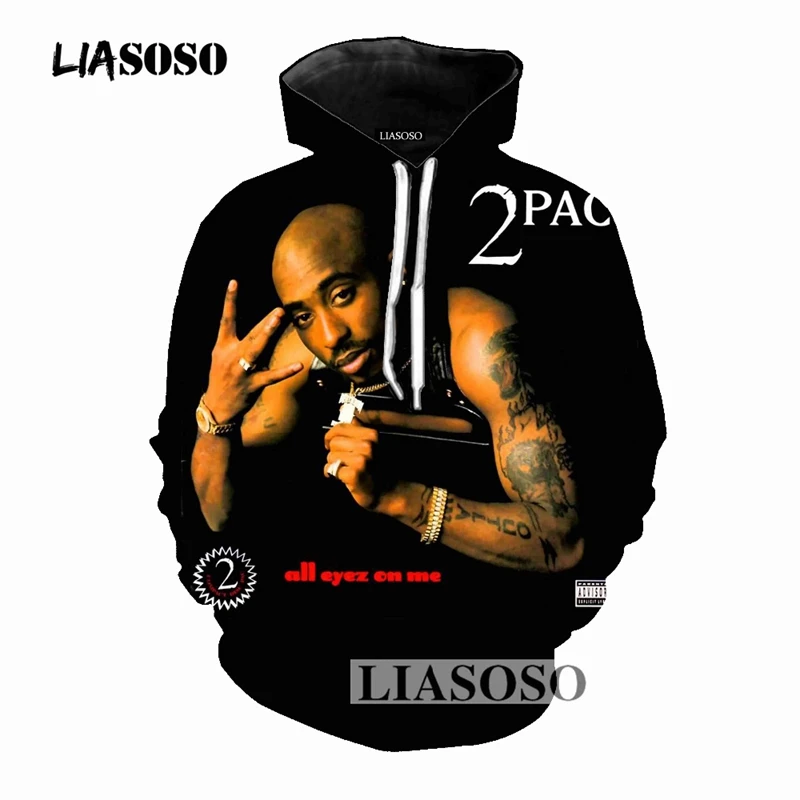 LIASOSO, осенняя модная брендовая одежда, толстовки 2pac с 3D принтом, толстовки с капюшоном в стиле хип-хоп, пуловер в стиле Харадзюку