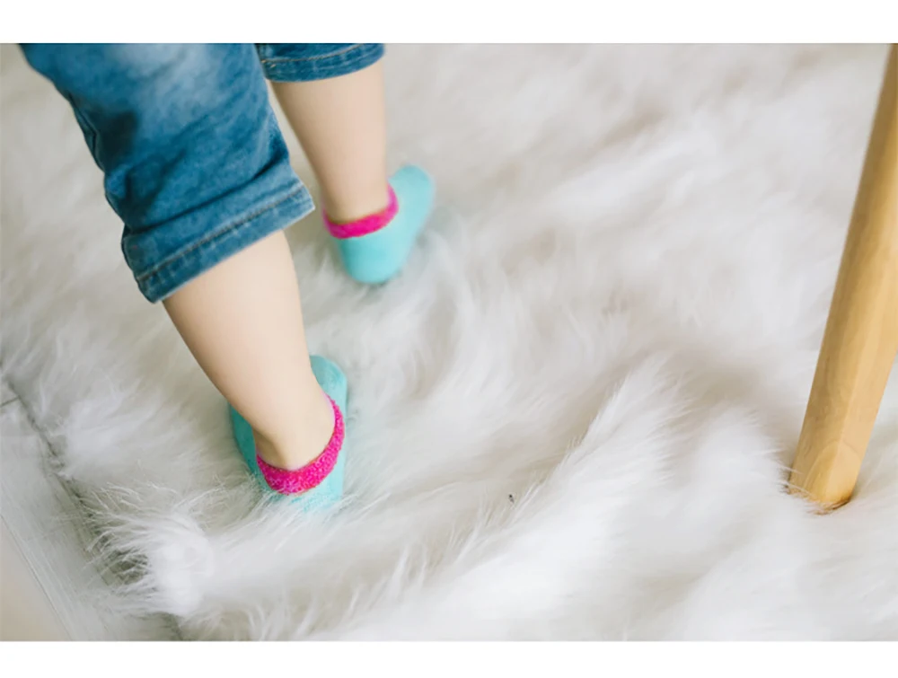 Милые хлопковые детские Носки с рисунком кролика, носки-тапочки для малышей, осенне-зимняя теплая обувь для малышей, нескользящие носки для мальчиков и девочек