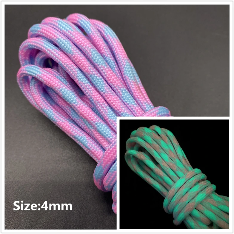 5yards/Lot 2mm 4mm Luminous Rope Para cord Parachute Cord Lanyard Rope Mil Spec Type DIY Bracelet Cord Accessories 