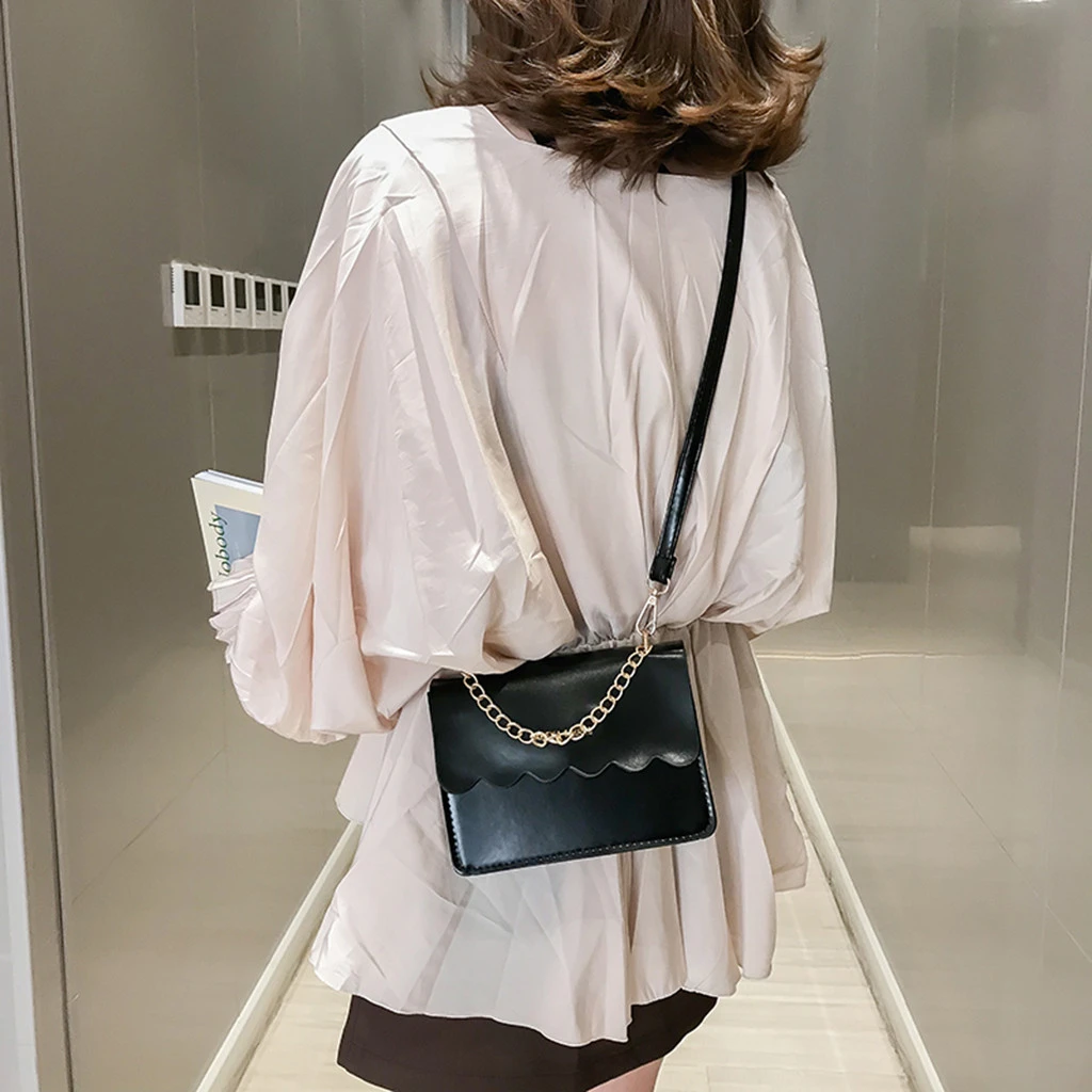 Simple Flap Shoulder Fashion Women Bag Leather Bags Girls Pure Color Mini Messenger Chest Cross Body Handbags Bolsa Feminina 820