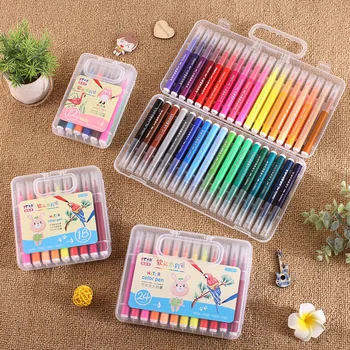 

24/36 Color Dual Brush Art Markers Pen Fine Tip and Brush Tip Great for Adult Coloring Books Calligraphy Lettering Art Supplies