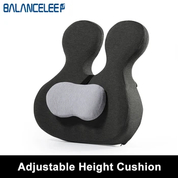 

BALANCELEEP Orthopedic Cushion Adjustable Height Memory Foam Chair Cushion for Back Lumbar Relief Pain Pillow Correct Posture