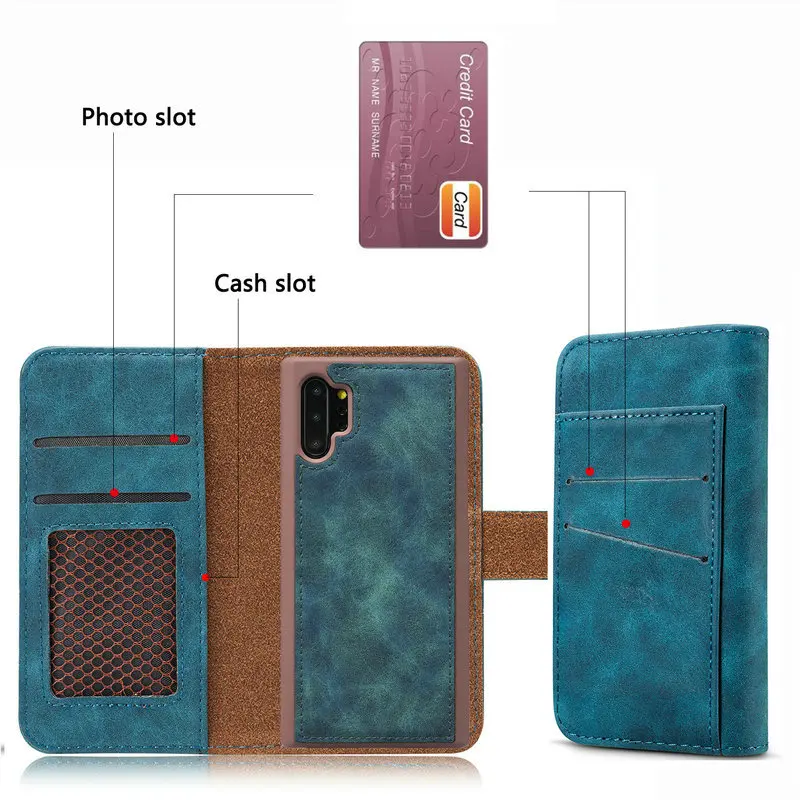 2 в 1 съемный кошелек для Coque samsung Note 10 Plus чехол S10 5G S9 S8 S7 Edge флип Etui для samsung Galaxy Note 9 8 Note10