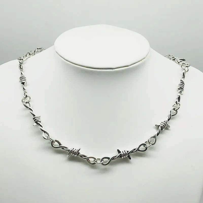 Small wire Brambles Iron Unisex Choker Necklace Women Hip-hop Gothic Punk Style Barbed Wire Little thorns Chain Choker Gifts