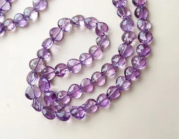 

amethyst heart faceted 7-8mm 19cm blue for DIY jewelry making FPPJ wholesale beads nature