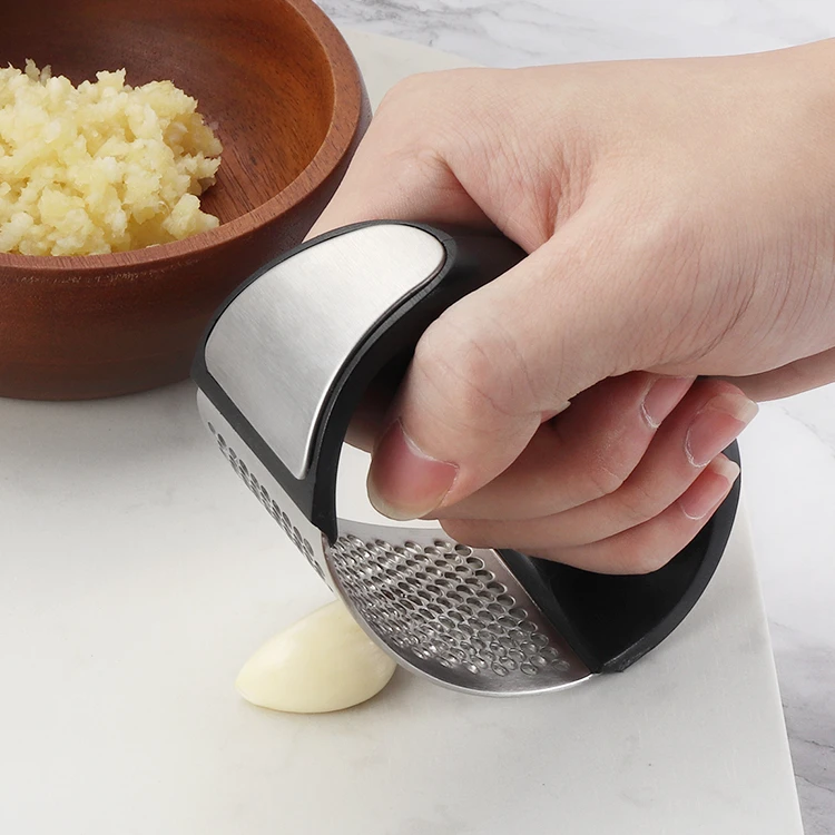 Hand-held 304 Stainless Steel Garlic Press Crusher Household Device Kitchen Ginger Cooking Tools