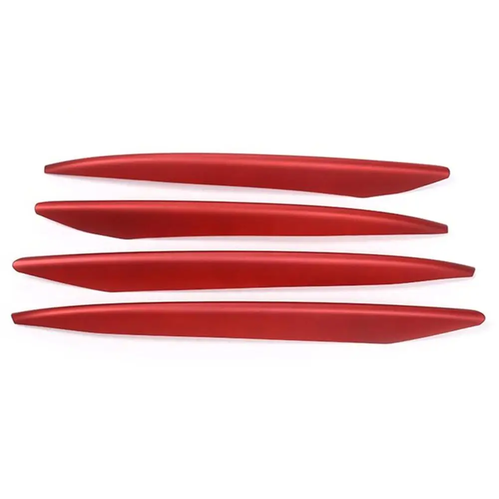 4pcs Front Fog Lamp Cover Trim ABS Chrome Grille Grill Slats Cover Trim For Mercedes-Benz Grade E W213 E200 E300L - Название цвета: red