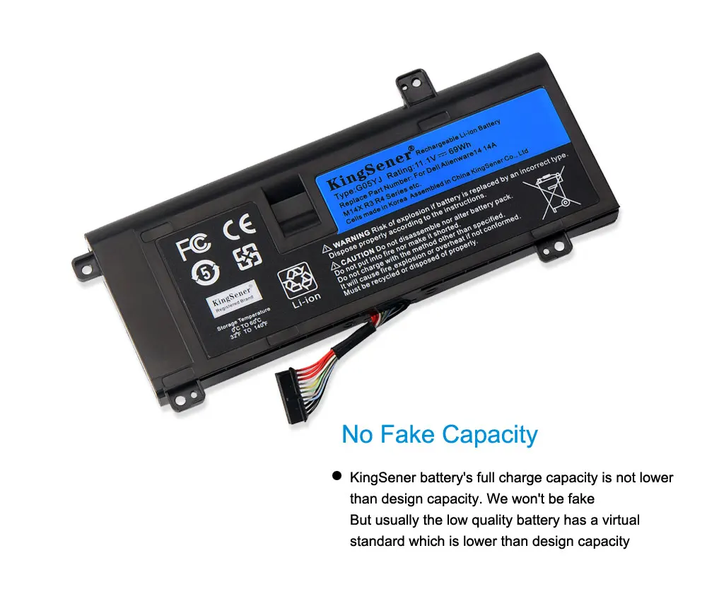 Kingsener G05yj Bateria do Portátil para Dell Alienware 14 A14 M14x r3 r4 Série P39g Alienware 14d1528 Go5yj Y3pn0 8x70t 69wh - Imagem 2