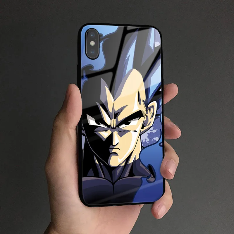 Vegeta ssj Dragon Ball super для iPhone 6 6s 7 8 plus x xr xs 11 Pro max закаленное стекло телефонные чехлы Мягкий силиконовый чехол