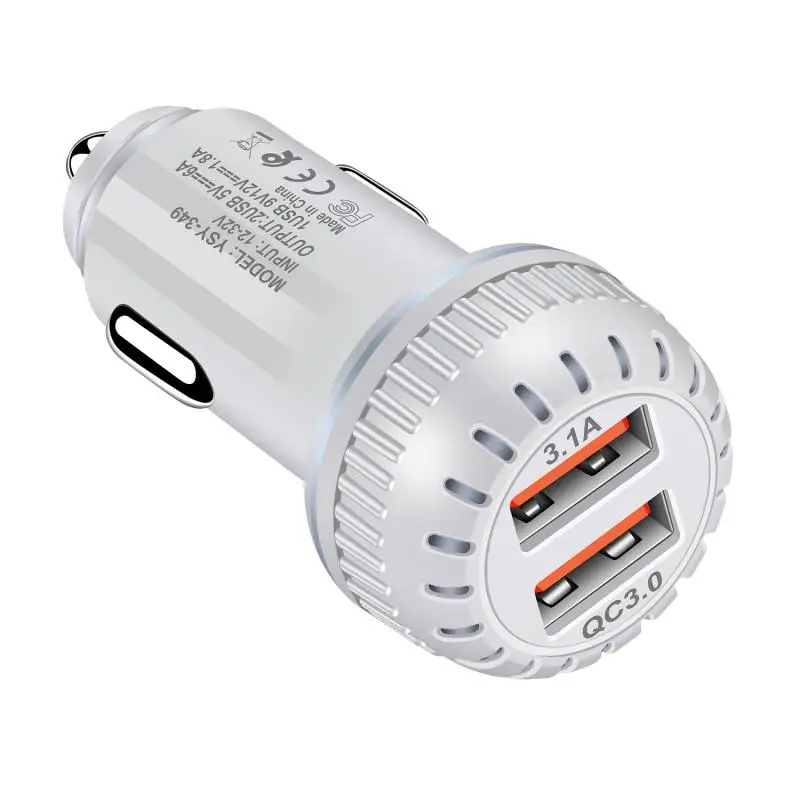 Автомобильное зарядное устройство с апертурой 3 1 А быстрое двумя Usb-портами для