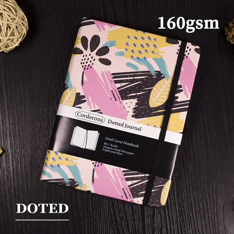 B6 Memphis Bullet Dotted Journal Elastic Band 160gsm Thick Paper Hard Cover Notebook