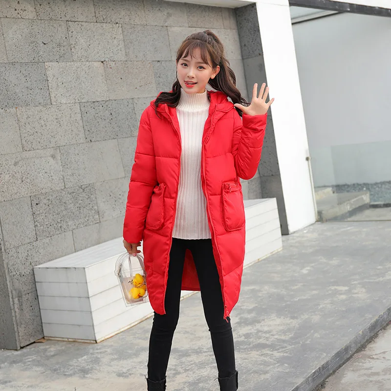 

Down Coat Cotton Coat Women's Mid-length Thick Cotton-padded Jacket 2018 New Style Korean-style Students Loose-Fit BF Cotton-pad