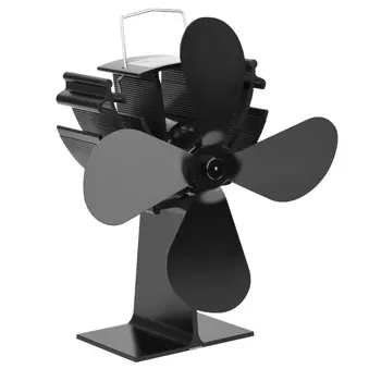 

800D Thermal Power Fireplace Fan Heat Powered Wood Stove Fan for Wood Fireplace Eco Friendly Four-leaf Fans