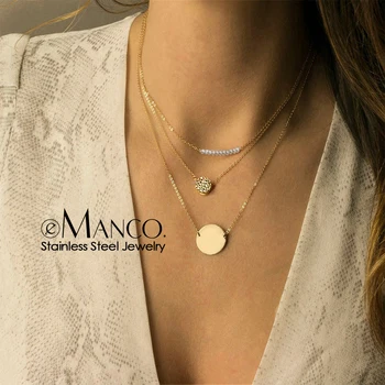 

e-Manco Ladies Imitation Pearls Choker Necklace For Women Letter Stainless Steel Necklace Women Statement Pendant Necklace Gifts