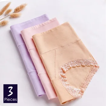 

Fashion High Waist Quality Cotton Panties Women Plus Size Ultra-Soft Underwear For Female Lace Seamless Boyshort Briefs Lingerie