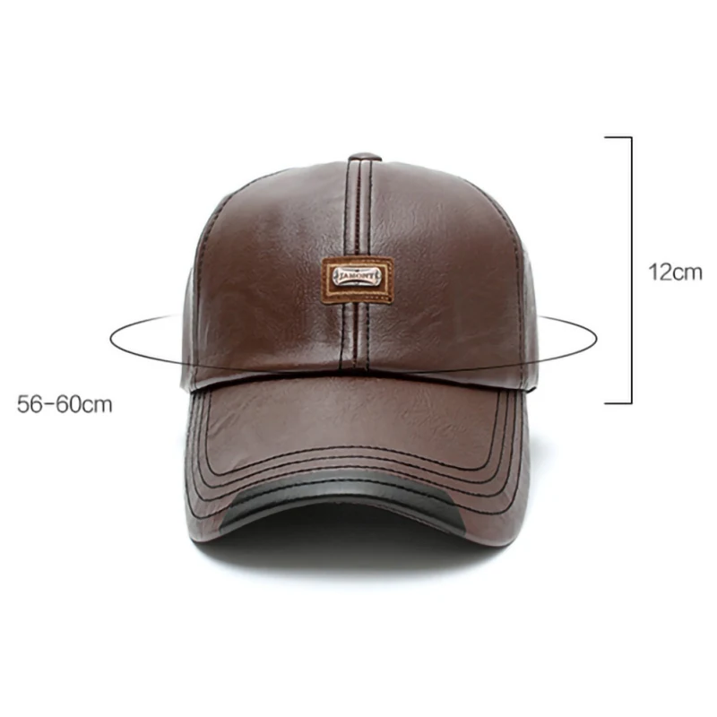 Men/'s Vintage Adjustable PU Leather Baseball Cap Outdoor Sports Driving Sun Hat