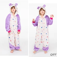 Детская зимняя фланелевая одежда для сна для костюмированной вечеринки; цельнокроеная Пижама с капюшоном и милой пандой