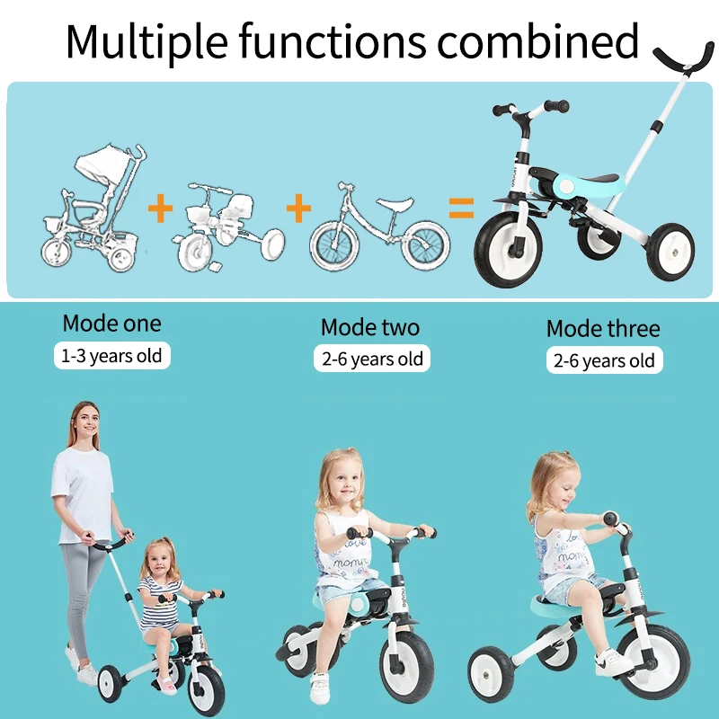 2019 новая Верховая игрушка детский трехколесный велосипед складной