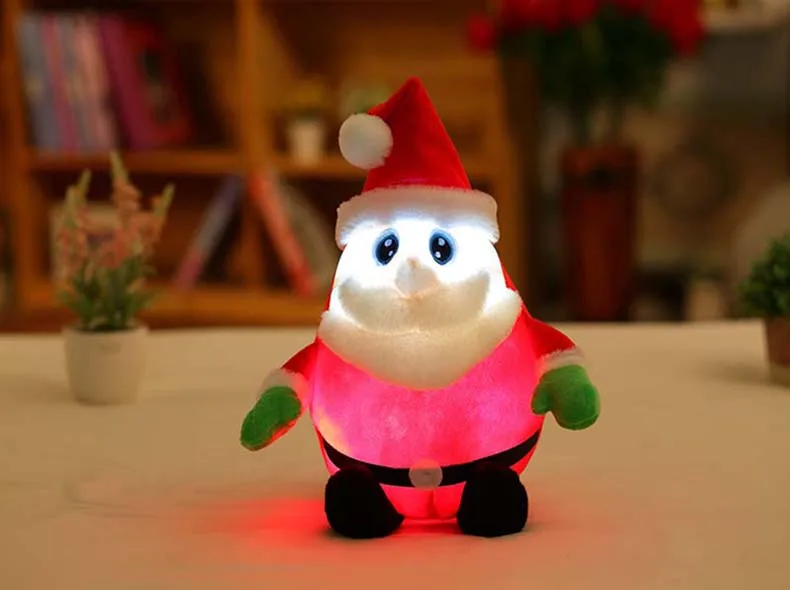 1 шт. 30-70 см светодиодный светильник, поет рождественскую песенку, красочный светящийся плюшевый Санта Клаус, мягкие игрушки, милые подарки для детей