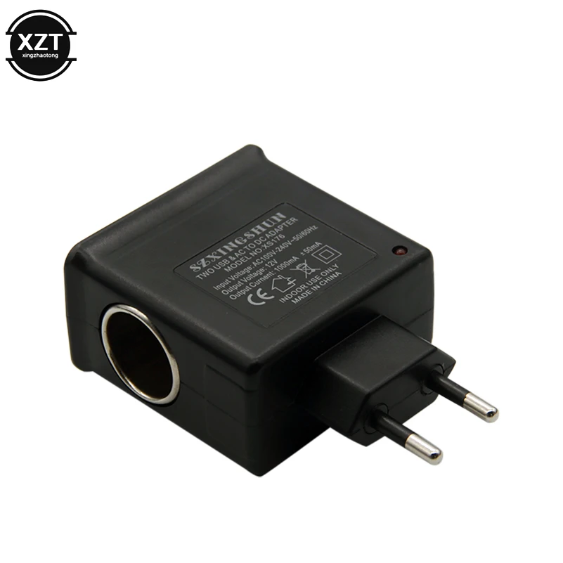 1000MA двойной USB автомобильный прикуриватель 220 В до 12 В AC/DC настенный адаптер разъема конвертер ЕС вилка