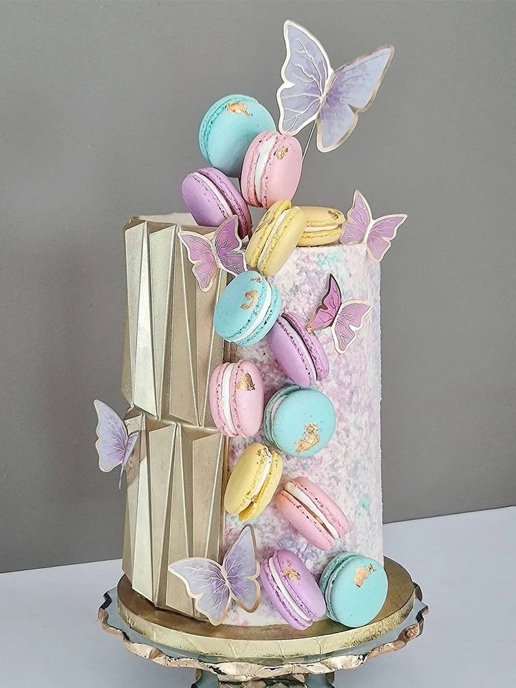 22 Pezzi Cake Topper Farfalla Buon Compleanno - Decorazioni Torta Blu E Oro, Non Commestibili - Foto 6