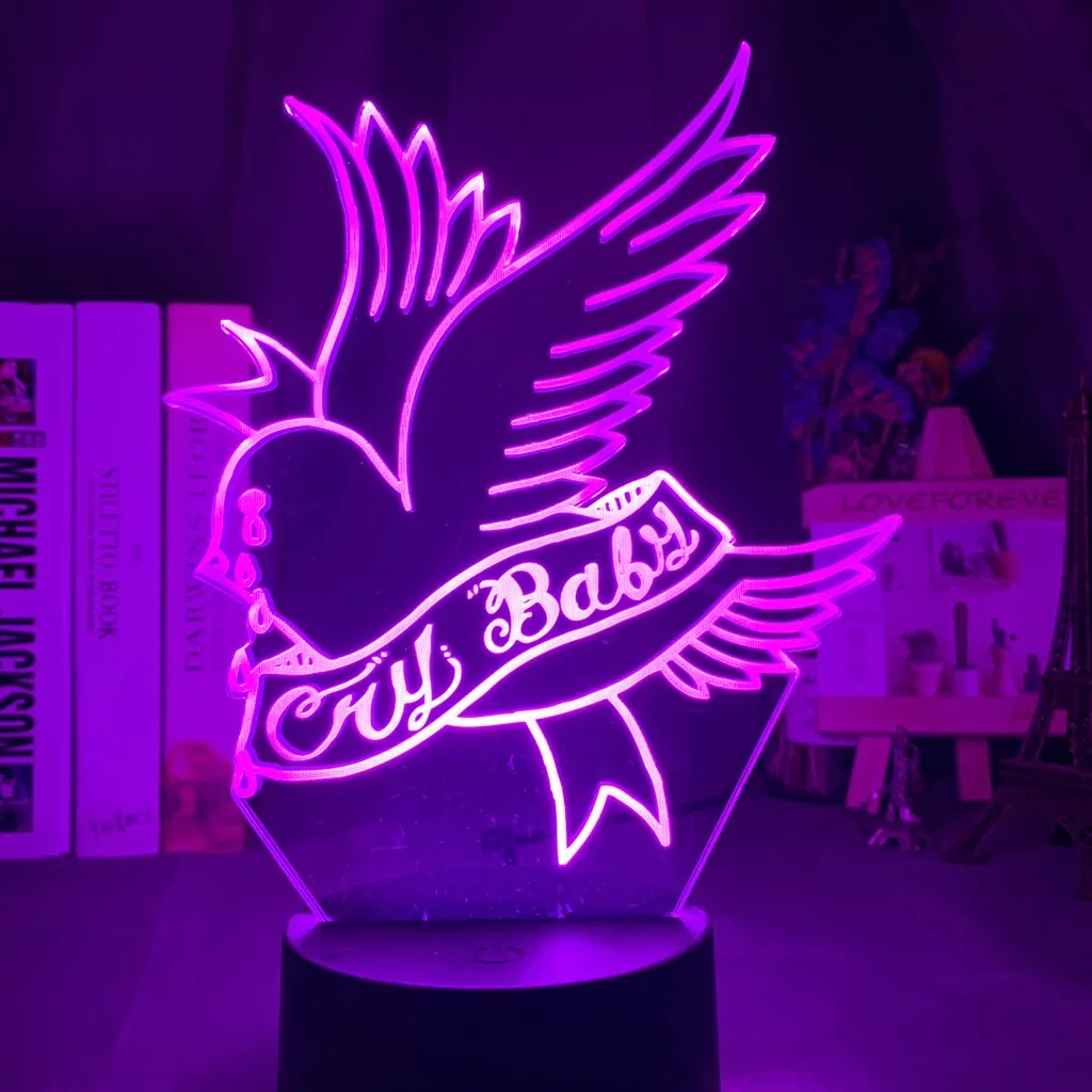American Rapper Lil Peep Led Night Light for Home Decoration Colorful Nightlight Gift for Fans Dropshipping 3d Lamp Celebrity
