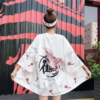 

Kimonos Women Japanese Tradition Kimono Cardigan Cosplay Black Shirt Blouse Women Japanese Yukata Summer Beach Kimono For Lady