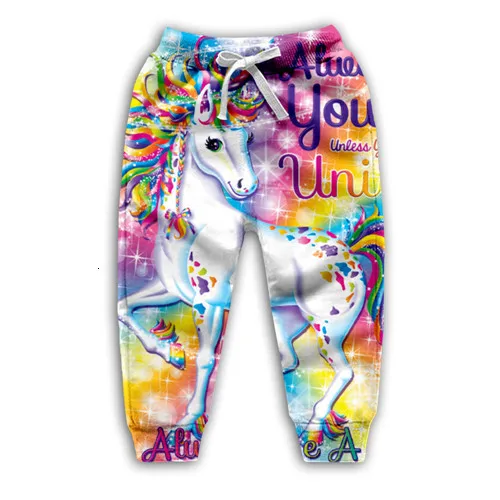 kids pants Детские толстовки с капюшоном с объемным принтом Галактики, с рисунком единорога, с капюшоном для мальчиков и девочек, с изображением Лизы франка, детские цветные толстовки с капюшоном, толстовки, куртка, футболка - Цвет: kids pants