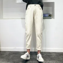 Новые весенние джинсы с эластичной талией и высокой талией, Женские джинсы-шаровары, розовые, бежевые, коричневые, черные, размера плюс 32, женские джинсы для мам