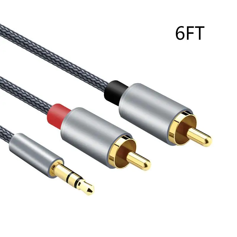 Кабель RCA 2RCA к 3 5 аудио кабель мм jack rca aux 0 м 1 2 для телефона Edifer домашний кинотеатр