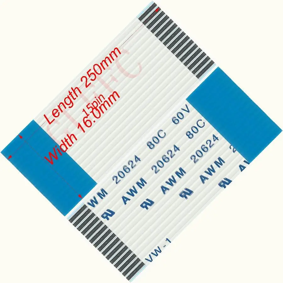 8pin 0 5 Шаг 50 мм-1400 мм B-Тип Гибкий плоский кабель FFC awm 20624 ROHS для TTL LCD DVD Компьютера |