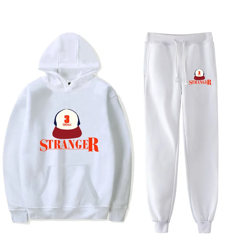Горячая Распродажа, Hopper Stranger Things 3, карнавальный костюм, Eleven, толстовки, свитшоты для женщин, мужчин, девочек, влюбленных, худи с капюшоном, штаны, костюмы - Цвет: hoodies pants