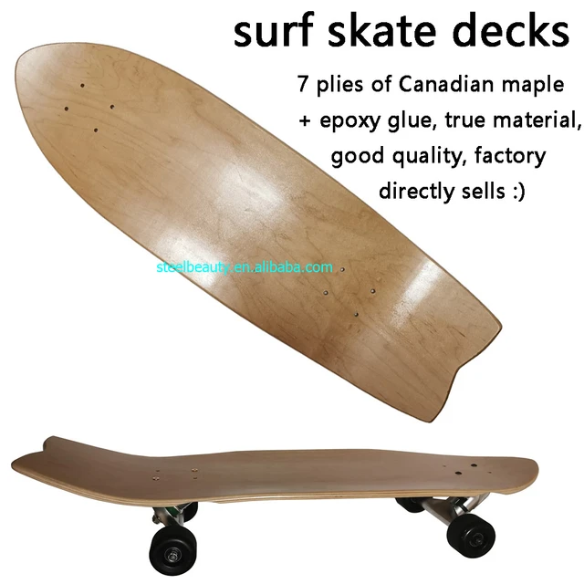 US $27.38 Good quality surf skate deck skateboard decks 7plies of Canadian maple and epoxy glue professional 