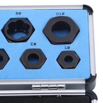 

10pcs / Set Damaged Bolts Nuts Screws Remover Extractor Removal Tools Set Threading Kit Black Nuts 6 Styles Repair Accessories