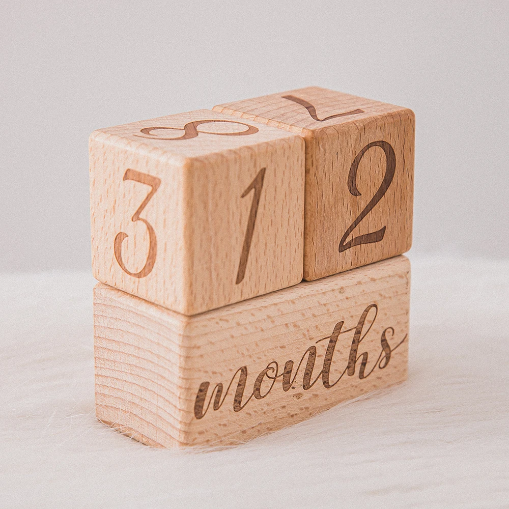 Baby Souvenirs cheap 1set Baby Milestone Block Baby Monthly Newborn Commemorative Card Newborn Birth Month Birthday Baby Kids Photography Props Toy in home newborn photography