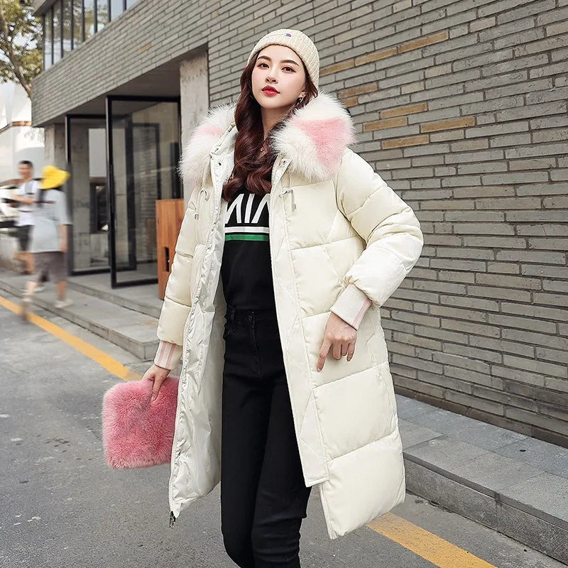 

2019 New Style Gold Velvet down Jacket Cotton-padded Clothes Women's Mid-length INS Dongdaemun over-the-Knee Cotton-padded Jacke