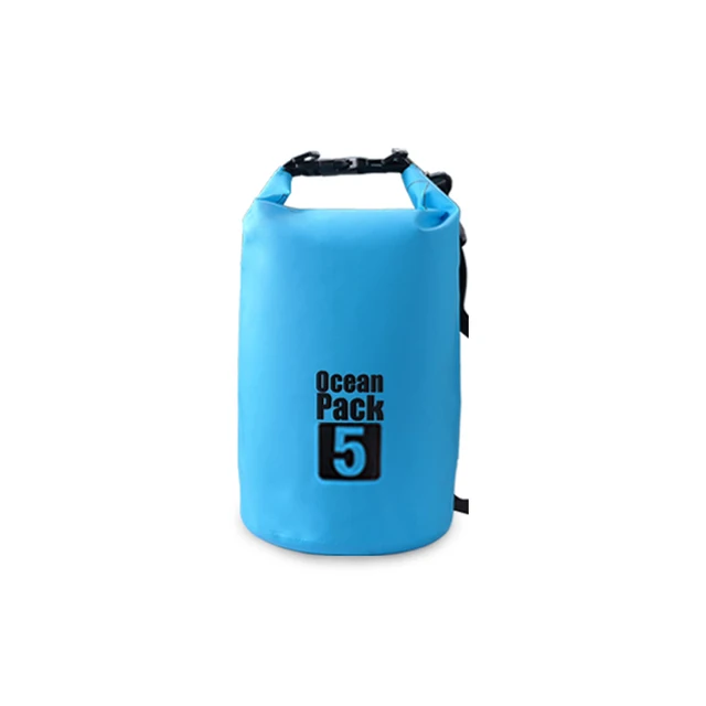 PVC Waterproof Bag 5L 10L 20L Outdoor Swimming Bag Diving Compression Storage  Dry Bag For Man Women Kayaking Backpack Blue 5L