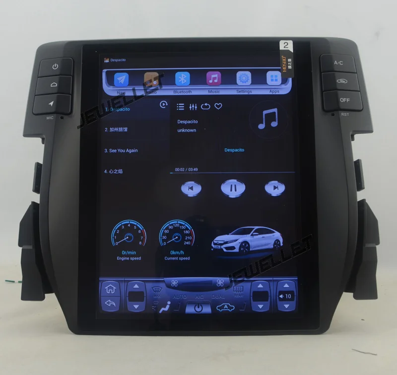 10," tesla стиль вертикальный экран Восьмиядерный Android 8,1 Стерео gps навигация для Honda Civic