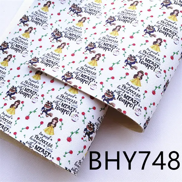 BHY748 20*33 см принцесса А4 мультфильм печати искусственная кожа для DIY аксессуары BHY757 - Цвет: BHY748