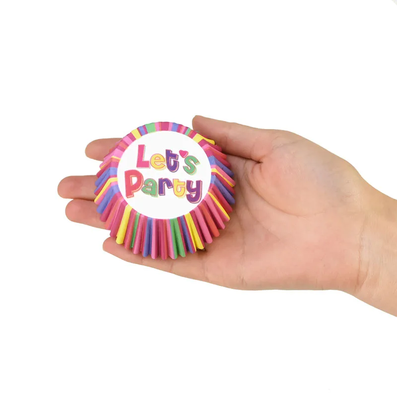 100 Stücke Muffin Kuchen Verpackung Tassen Papier Event Party DIY Küche Backen Kuchen Platz Form Cupcake Kuchen Dessert Ölbeständige Box 7 cm – Detail 2