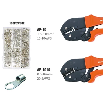 

KWANYIK multifunction Tool Wire Cutter Press Pliers Peeling Tools 0.2-6mm Non-Insulated Terminals Pliers AP10-AP1016