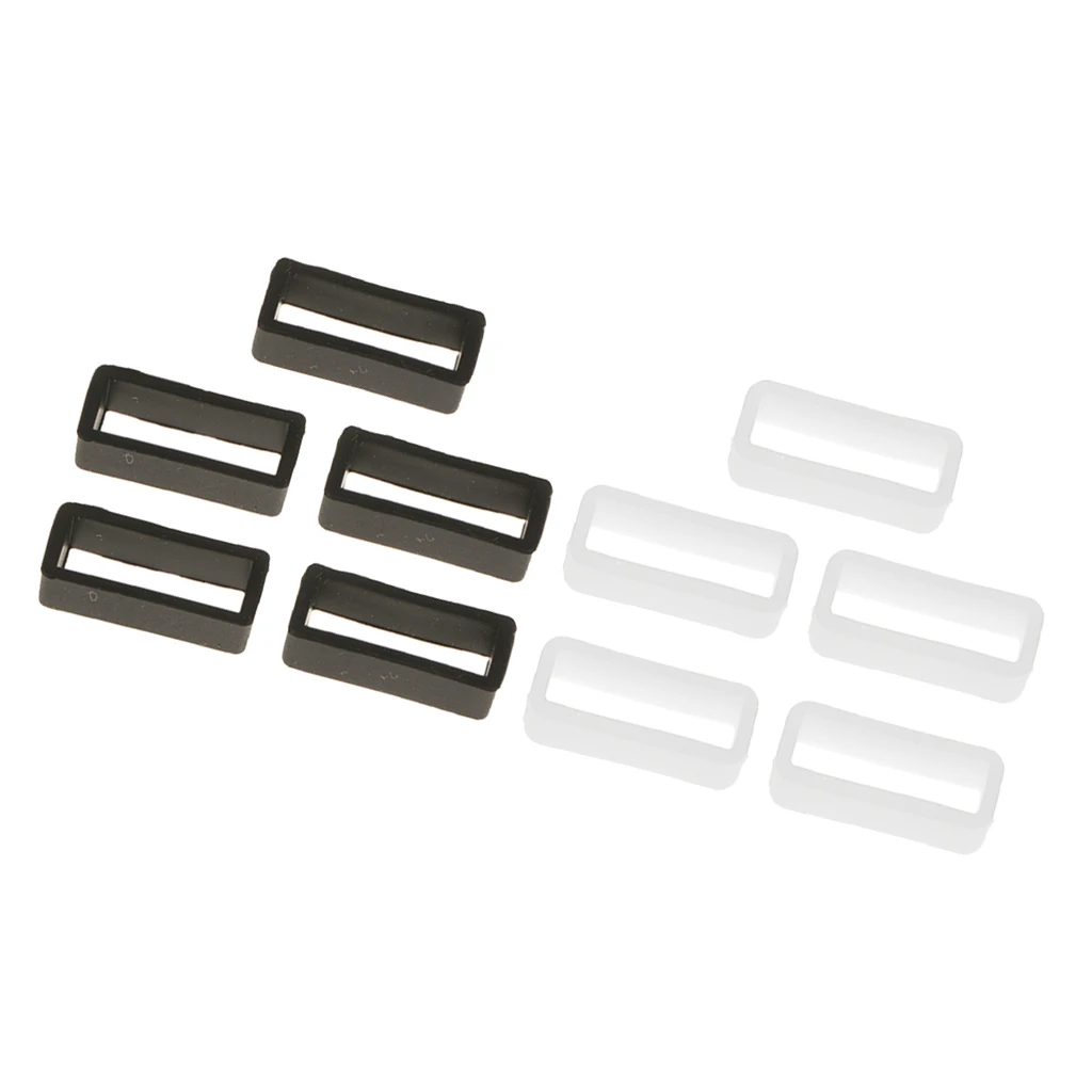 10x Silicone Watch Strap Buckle Band Keeper Hoop Loop Holder Retainer Rings