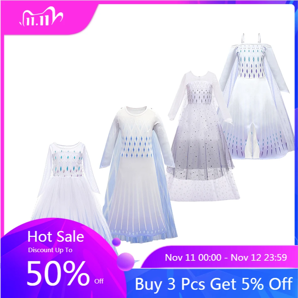

Little Girl Christmas Princess Dress Long Sleeve Costume Snow Queen Anna Elsa Dresses Kids Vestidos Birthday Party Frocks Clothe