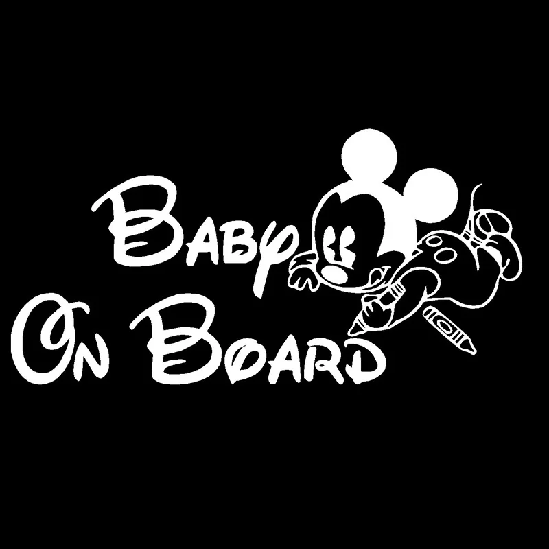 4218 Микки на доске Предупреждение ющий бампер стикер s Baby in-car автомобильный стикер водонепроницаемый Wipable Внешняя торговля